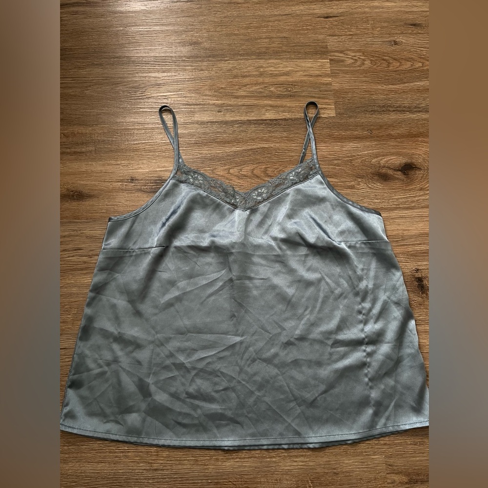 Blue Satin Lingerie Satin Lace Top